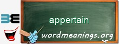 WordMeaning blackboard for appertain